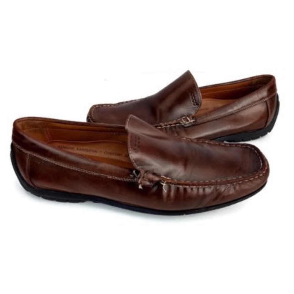 Ecco Men's Brown Leather Moccasin Loafers Sz EU 45